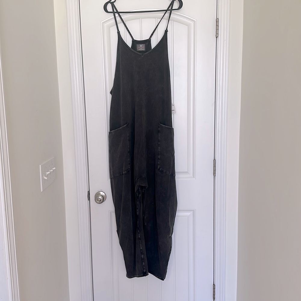 NWT Free People Hot Shot Onesie - Washed Black